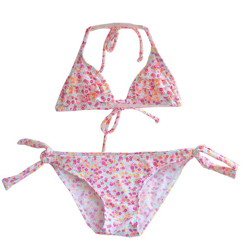 Colorful Print Adjustable Tie Bikini Set for Girls - Baby To Medium Sizes