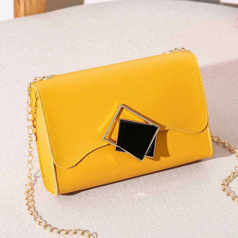 Pu Leather Ladies Shoulder Bag Fashion Ladies Crossbody Bag Square Buckle Chain Bag Handbag Ladies Small Square Bag Handbag