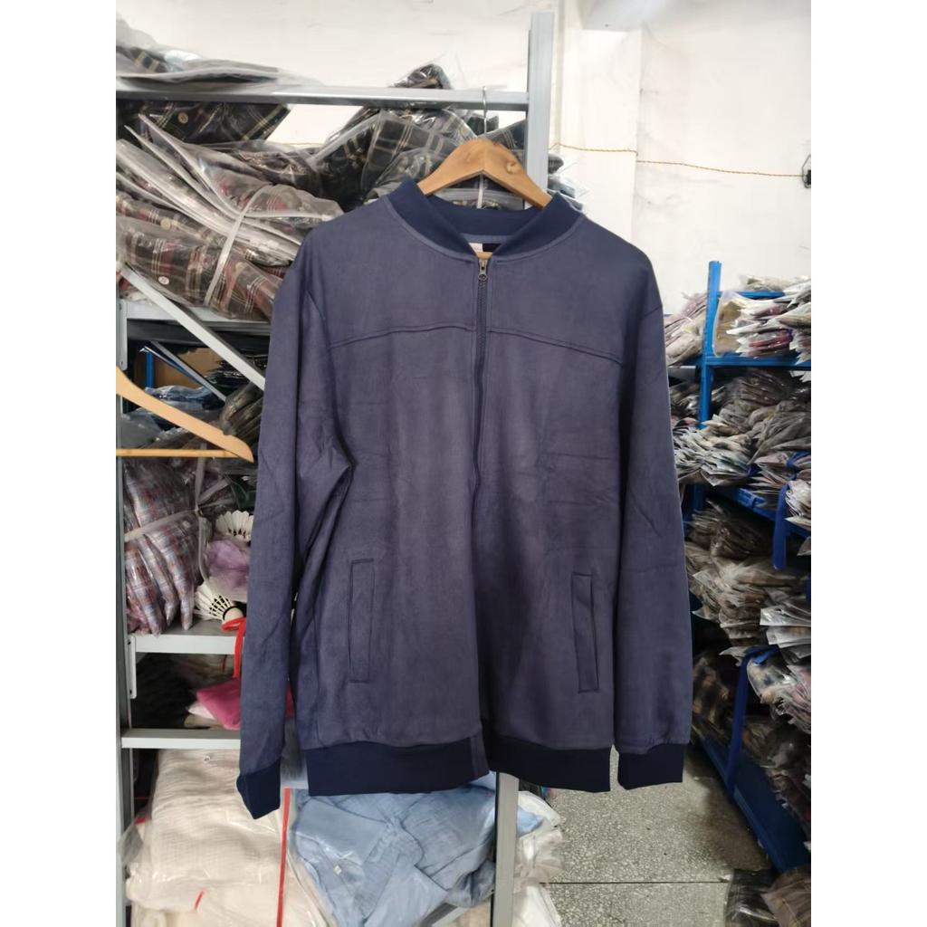 Men's New Autumn Suede Pilot Jacket, Casual Large Size Zip-up Stand Collar Outerwear For European American
