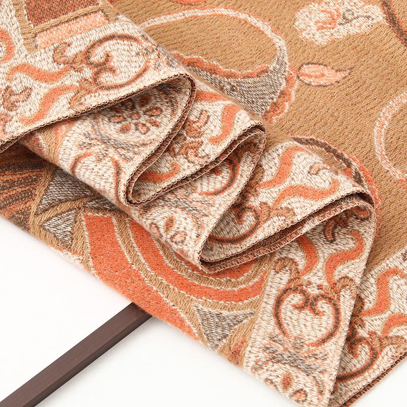 Ethnic Style 2026 Women's Cashmere Feel Scarf Shawl – Warm Travel Outerwear for Autumn & Winter