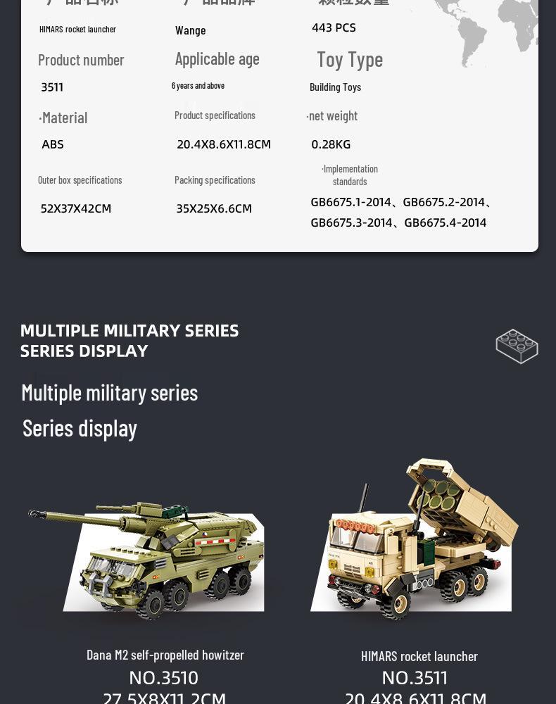Children's Military Tank & Rocket Building Blocks Kit - Interlocking Toy for Boys
