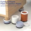 4Pcs Round Furniture Riser Heavy Duty Bed Riser Stackable Anti-slip Table Desk