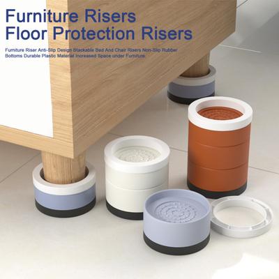 4-teilige runde Möbelerhöhung, strapazierfähig, stapelbar, rutschfest, für Tisch, Schreibtisch, Couch, Stuhl, Sofa, Schrank, Beinerhöhung, Erhöhung, Fußpolster