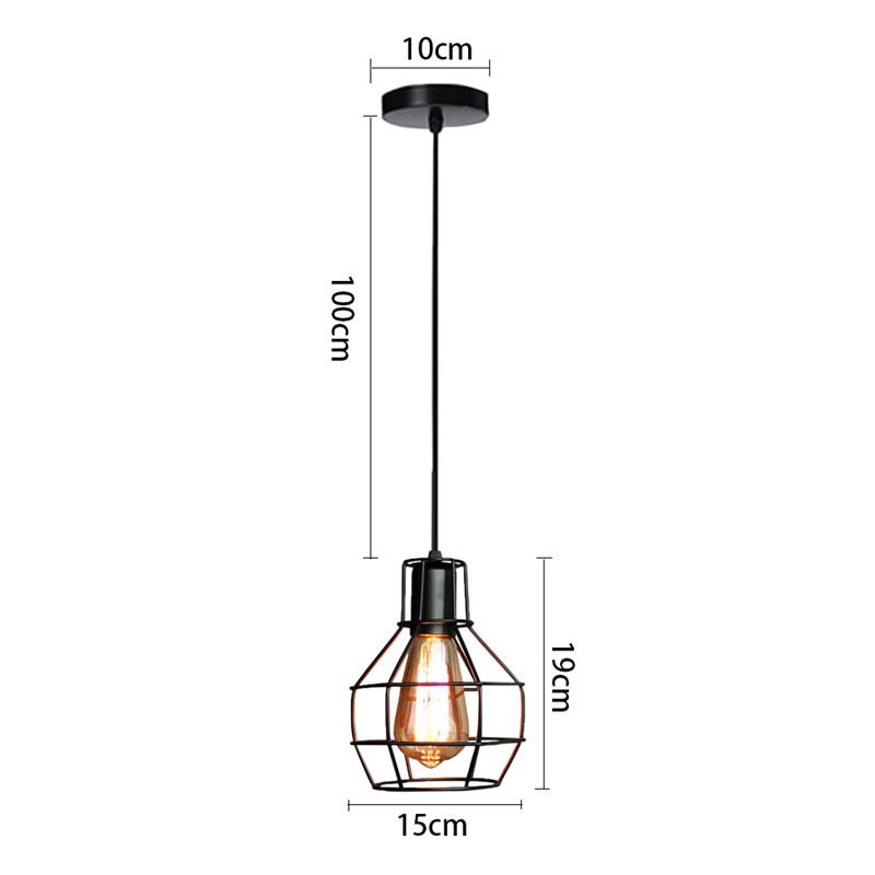 Industrial Pendant Light Led Adjustable Hanging Lamp Shade for Home Kitchen Metal Cage Pendant Lighting for Island Dining Room