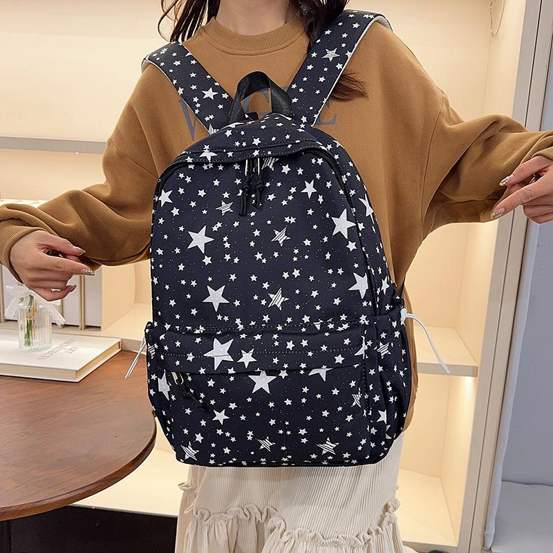 Hochwertiger, leichter, bonbonfarbener Outdoor-Rucksack - Großes Fassungsvermögen, niedliches Stern-Design