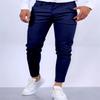 Mens Slim Fit Casual Pants With High Elastic Cotton Blend For Urban Streetwear