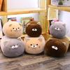 Cute Round Ball Shape Fat Lazy Cat Plush Toy Stuffed Cartoon Aniamls Likelike Bread Toast Cat Husky Shiba Inu Dog Throw Pillow