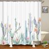 3D Tropical Green Plant Leaf Palm Cactus Bathroom Shower Curtain Home Decor Curtain Waterproof Fabric Shower Curtains With Hook