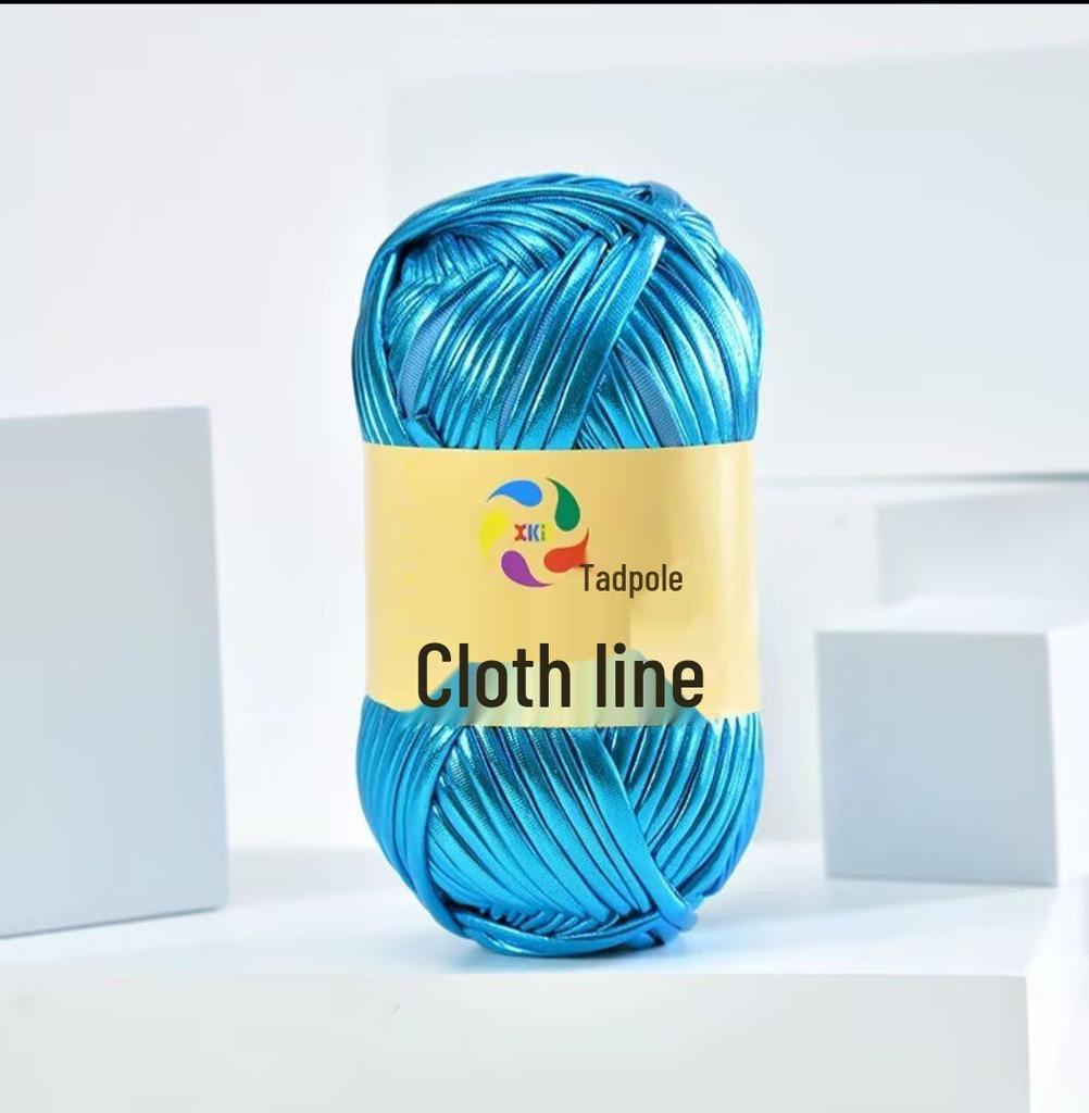 חוט בד מטאלי מבריק בצורת ראשן ליצירה עצמית של תיקים וכובעים ארוגים