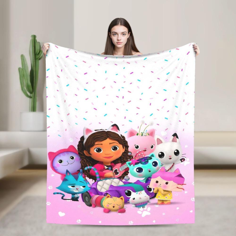 Gabby flannel blanket cute cartoon design soft blanket for the bedroom camping cosy bedspread sofa bed cover
