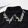 Jeweled Half Shirt False Collar Beaded Pearls Spread Lapel Versatile Art Collar Sweet Shawl False Decorative Shawl