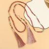 Retro beaded messenger chain medium and high sense niche Buddha bead necklace long fringed cheongsam accessories
