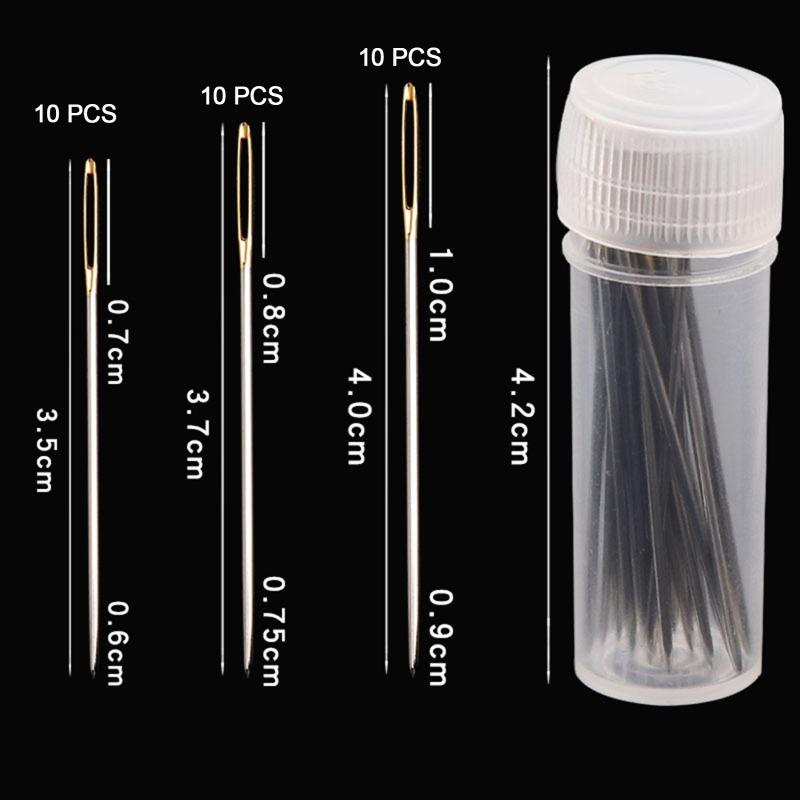 30pcs Cross Stitch Needles Gold Tail Needle Blunt Embroidery Needle Cross Stitch Needlework Tools