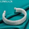 URMYLADY 925 Sterling Silver Otwarte Bransoletki dla Kobiet Weselne Imprezowe Modne Biżuteria z Urokami