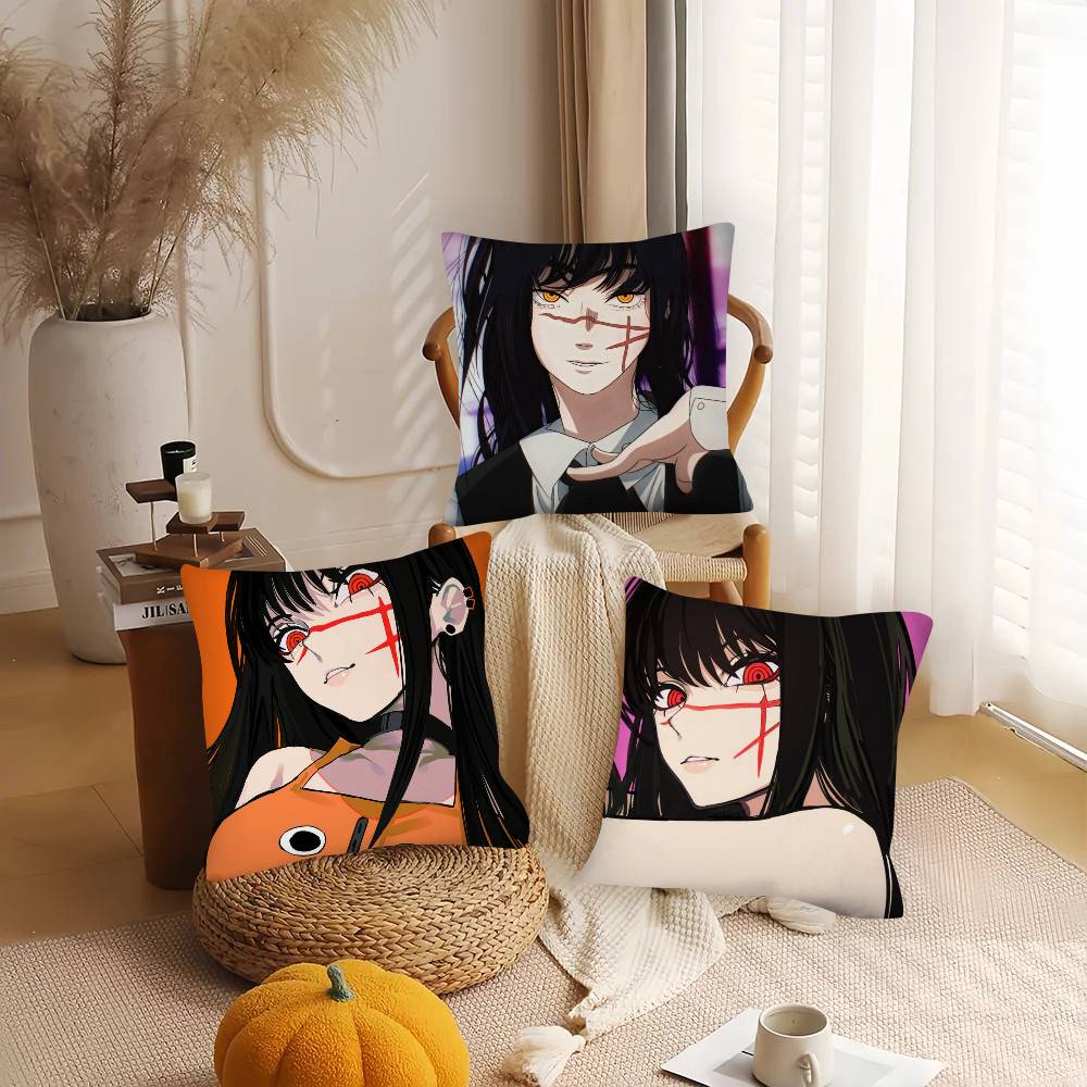 1Pc Amine Girl Mitaka Asa Chainsaw Man Pillow Case Fashion Square Pillowcase Bedroom Sofa Room Ins Decoration Leisure