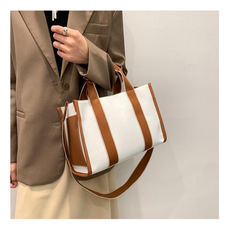 Korean Fashion Canvas Bag Korean Instagram Large Capacity Handheld Bag Women Commuter Shoulder Crossbody Tote