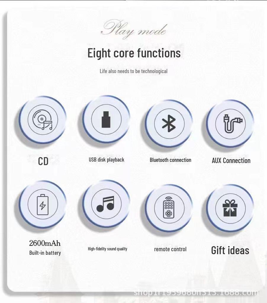 Retro Bluetooth CD Player & Stereo Speaker - Creative Gift Item