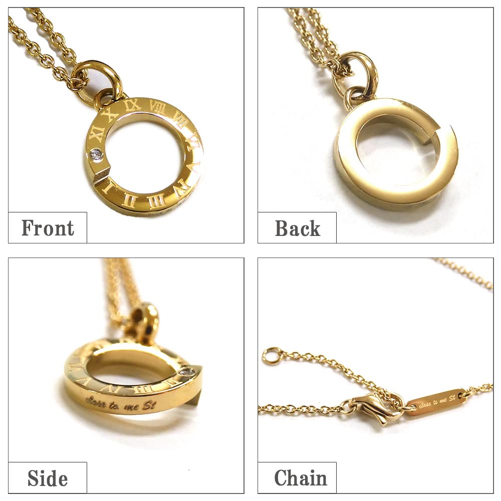 Pair Necklace Surgical Stainless Steel Diamond Gold Infinity Present Gift Close to Me Pair Accessory be engraved [Lover's] SN11-059-060 [Cannot -