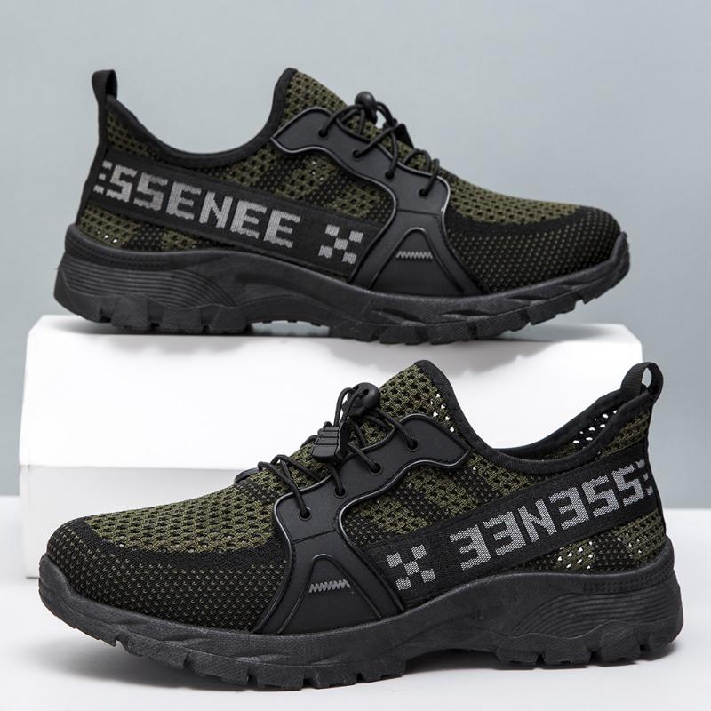 Summer fly-woven breathable mesh shoes men's sports shoes handsome large mesh casual shoes lightweight versatile wading shoes