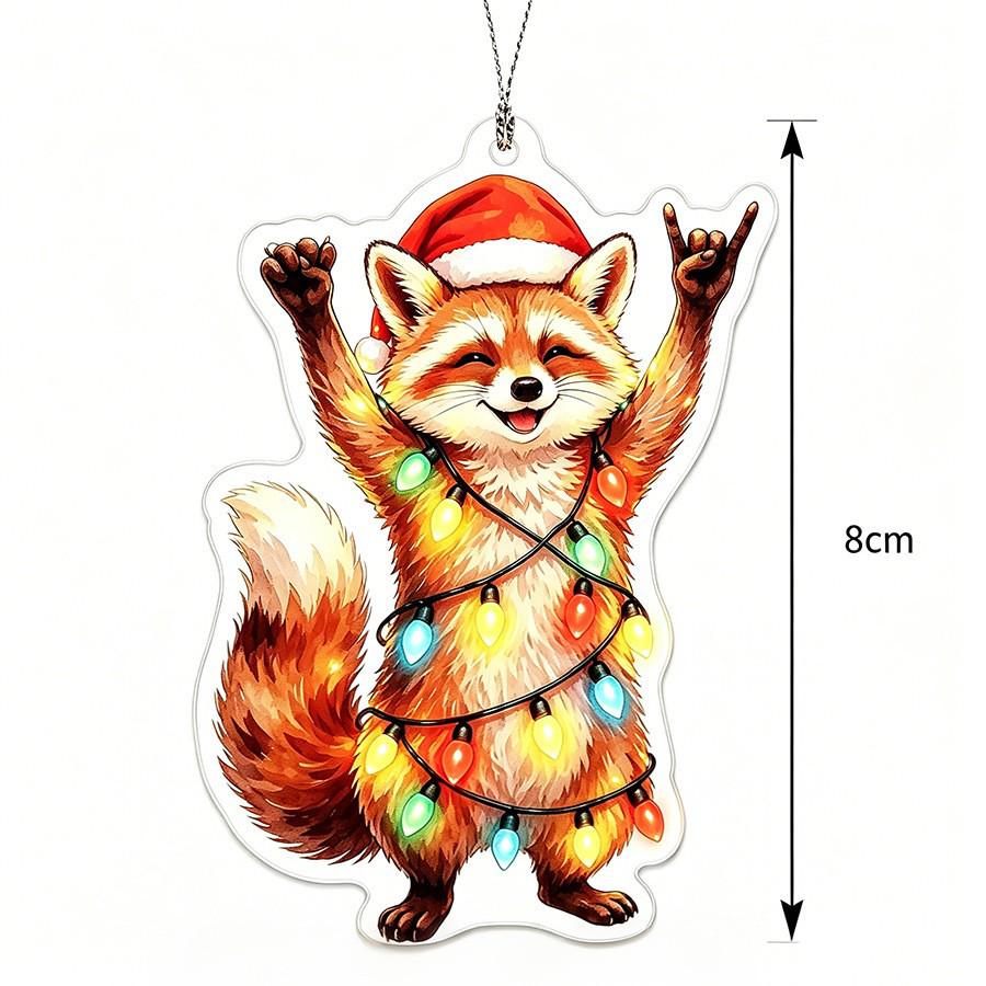 Acrylic Cat & Sloth Flat Christmas Tree Ornament Decorations