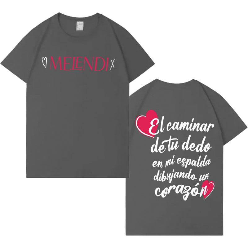 Singer Melendi Harajuku Album Tour Tshrit Mens Womens Fashion Crewneck Aesthetic 2026 Springsummer Short Sleeve Top Teenagers