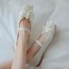 Designer Square Toe Flat Women Mary Jane Shoes Concise Slip on Flowers ballet Shoes Eelgant Woman Butterfly-knot Dress Shoes