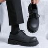 Modische Herrenschuhe aus Leder mit dicker Sohle und verschleißfester dicker Sohle. Business-Schuhe für formelle Herren-Oxford-Schuhe