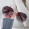 New sunglasses trendy personalized sunglasses fashion frameless sunglasses women's European and American trimmed polygons