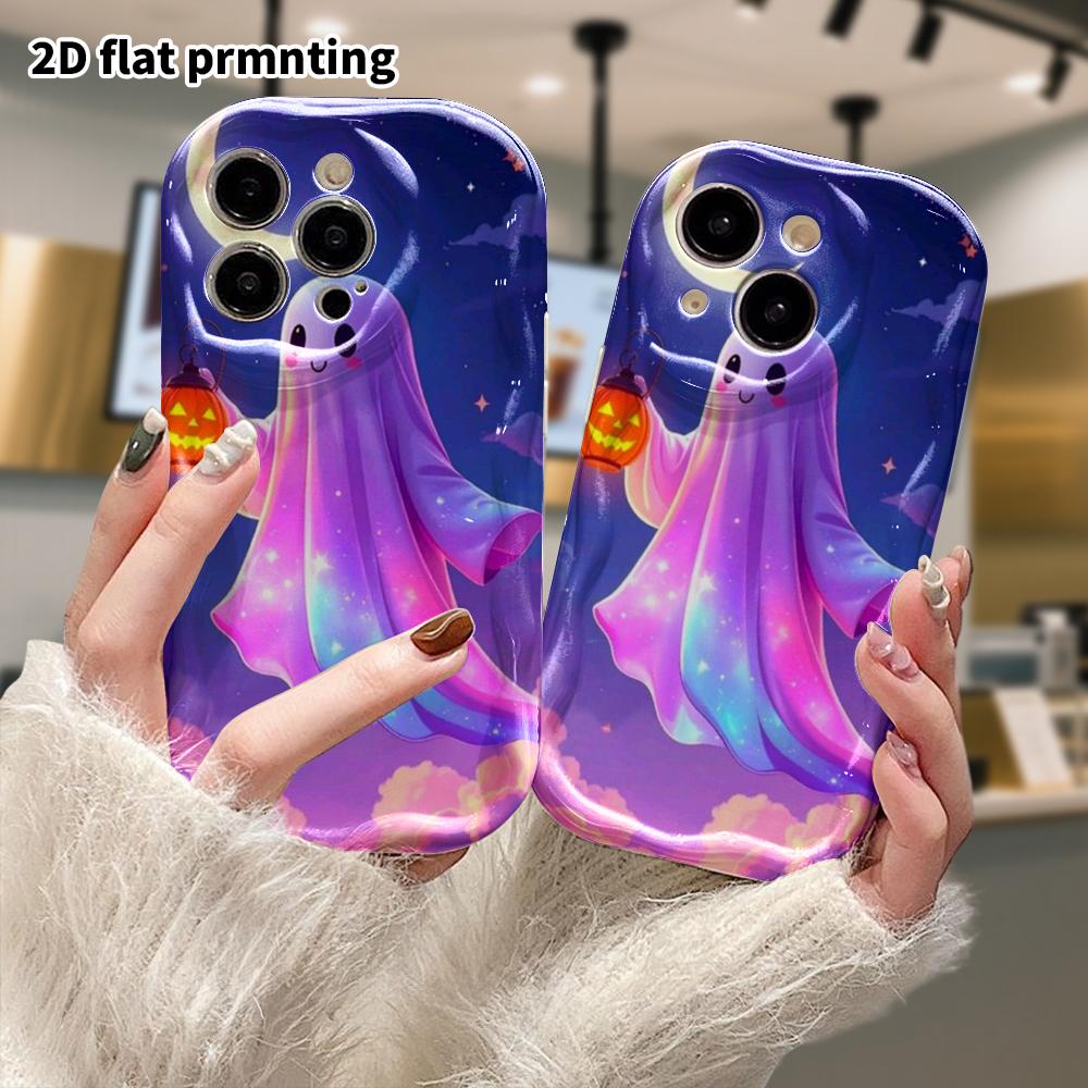 Phone Case: 2D Flat, Compatible with iPhone 12Pro, 13, 14, 15, 16, 17, 18 Protective Case, Phone Decoration, Galaxy Gradient Ghost, Perfect for Christ