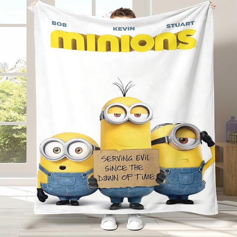 

Cute Minions cartoon Flannel Blanket,Ultra Soft Warm Plush Throw for Home Bedroom Bed Sofa Cover Camping Picnic gift kids 75x90cm