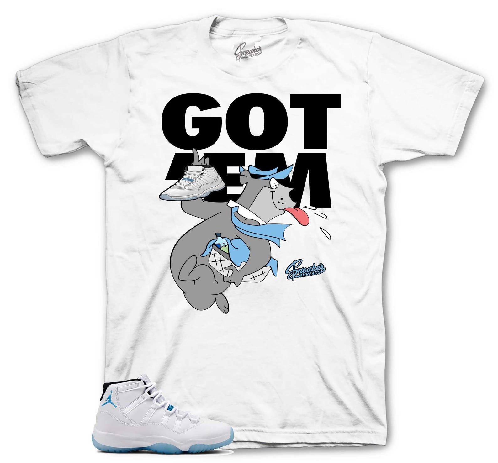 Shirts To Match Retro 11 Legend Blue Columbia - Finessed Sneaker Tees S