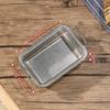 Japanese Style Retro Stainless Steel Square Plate with Ears for Snacks, Dessert, or Fried Chicken