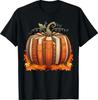 Fall Book Pumpkin Retro Reading Teacher Books Lover T-Shirt