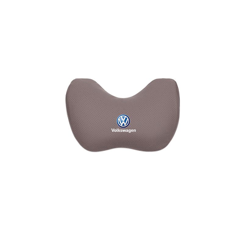 Car Seat Safety Headrest Pad Auto Emblem Neck Pillow For VW Golf T‑Roc Tiguan Polo ID.4 ID.7 Passat T‑Cross Taigo Atlas Beetle