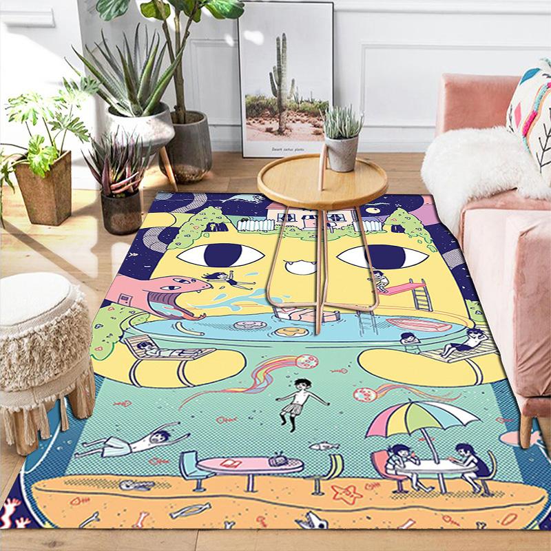 OMORI Theme Rug Floor Mat for Living Room or Bedroom Soft and Comfortable Carpet a Gift for Birthday and Holiday.