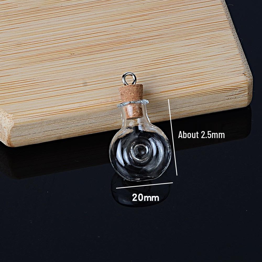 Mini Special-Shaped Glass Wishing Bottle Pendant with Cork for DIY