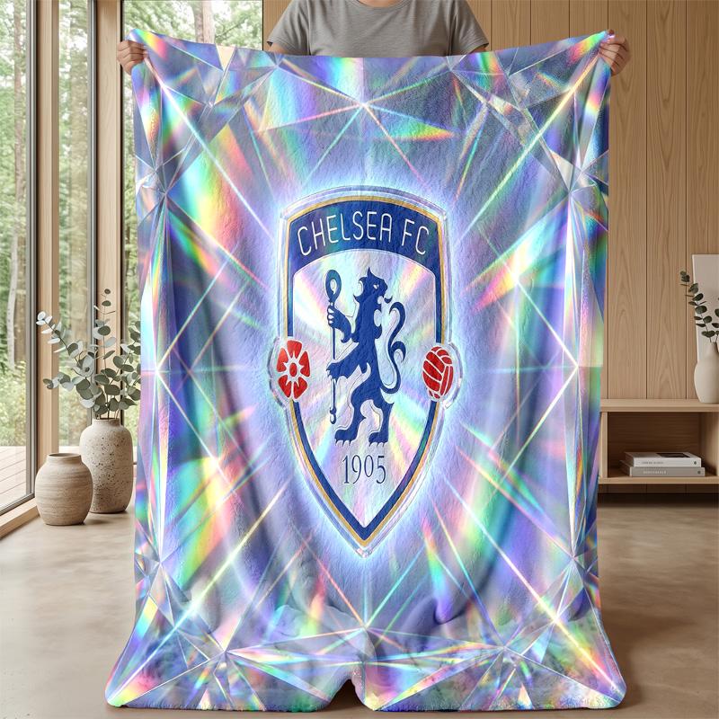 Chelsea FC Theme Blanket Soft Flannel Blanket Plush Throw Blanket Cozy Sofa Bed Blanket for Home Decor