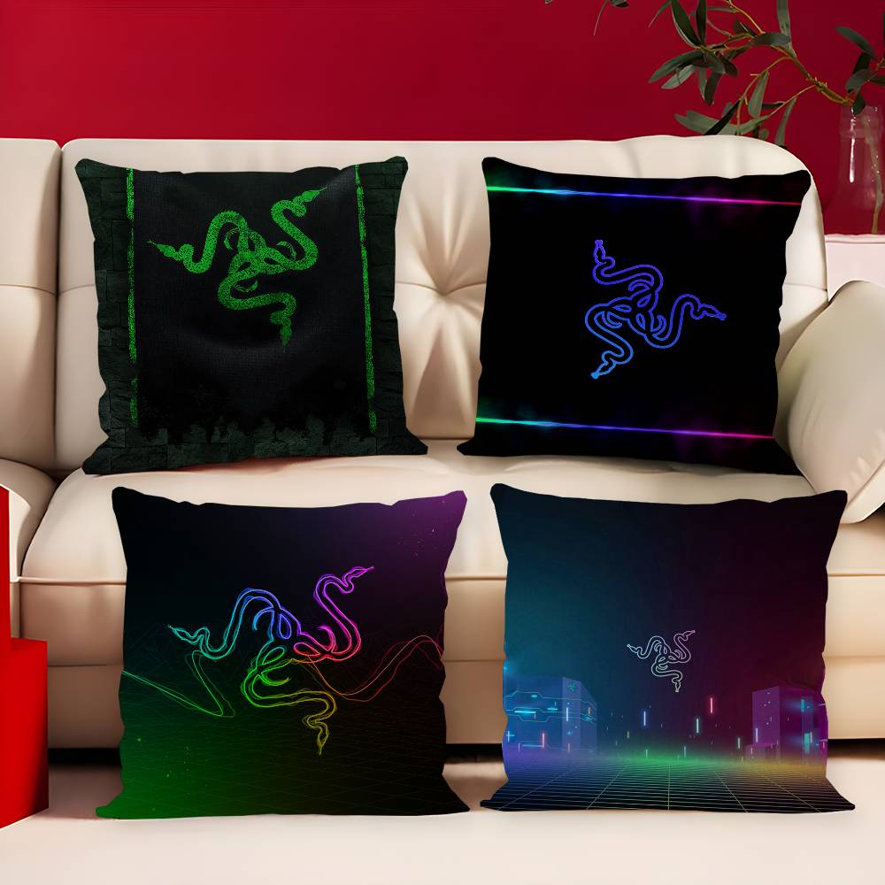 R-RAZER Logo Game Snake Cartoon Pillowcase Toon Gift Cushion Cover Bedroom Home Sofa Chair Seat Decor Pillow Case
