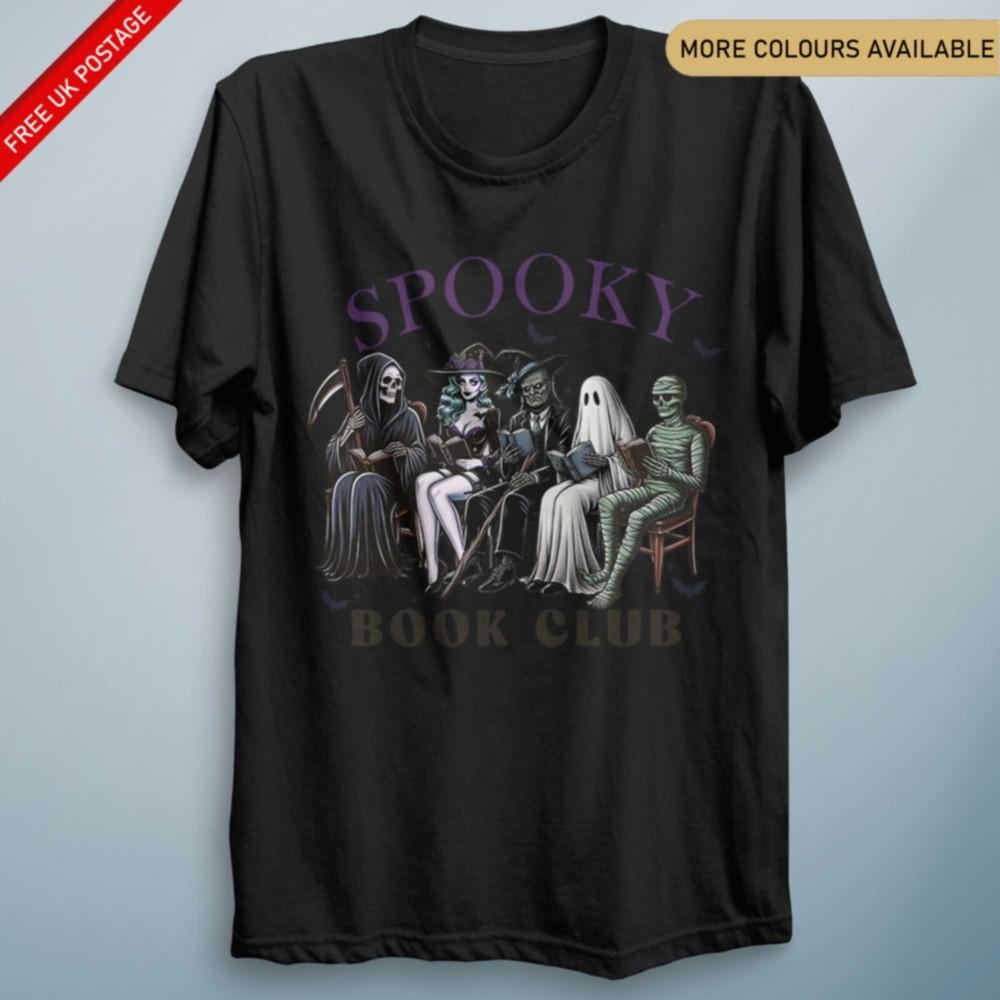 Spooky Book Club Funny T Shirt Halloween Costume Gothic Tee Kids Adult Tee