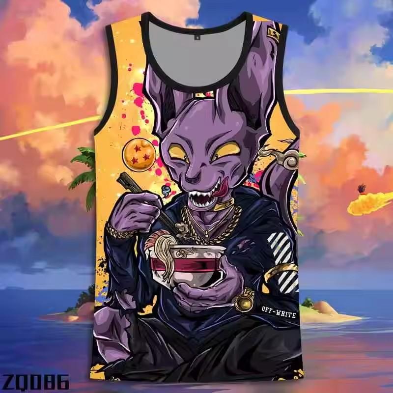 Japanischer Anime Super Saiya Tanktop Dragon Ball Herren Y2k Goku Ärmellos Kinder Herren 6XL Übergroß Mode Streetwear T-Shirt
