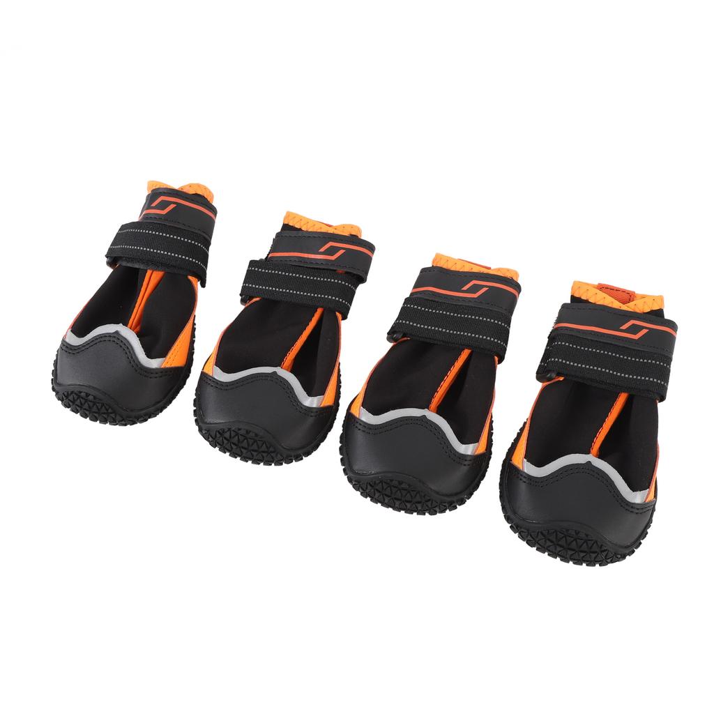4 Stk. Wasserfeste Hundestiefel Rutschfest Verstellbar Abriebfest Warme Winterhundeschuhe für Große