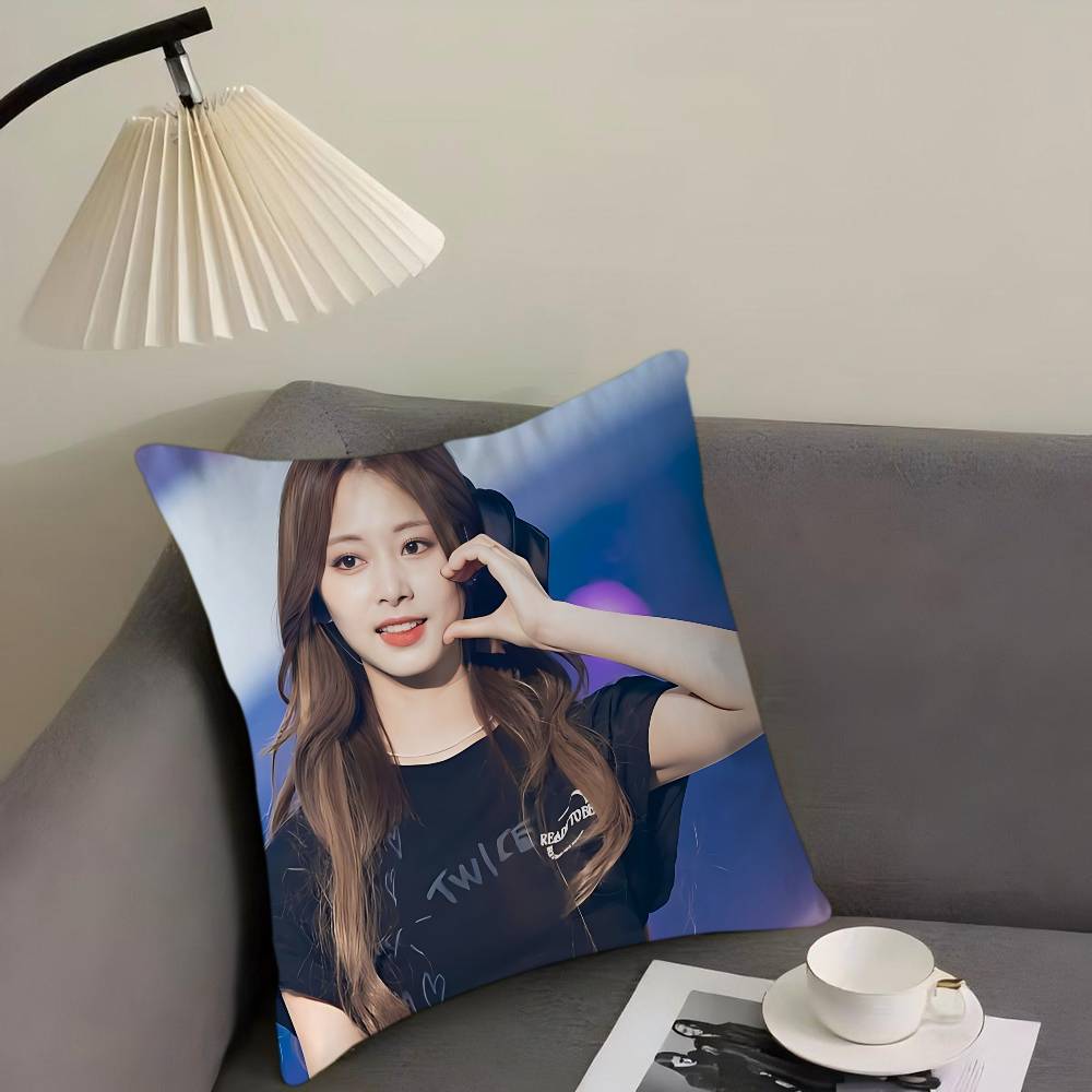 

Singer T-Tzuyu Pillow Cover Design Cushion Cover Decor Holiday Decorati 16x16Inch