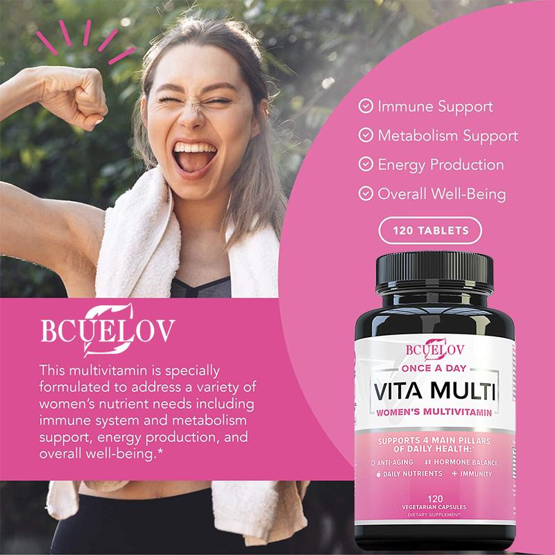 Vitamin A, B, calcium, iron, zinc, Women's Multivitamin Supplements, 120 Capsules