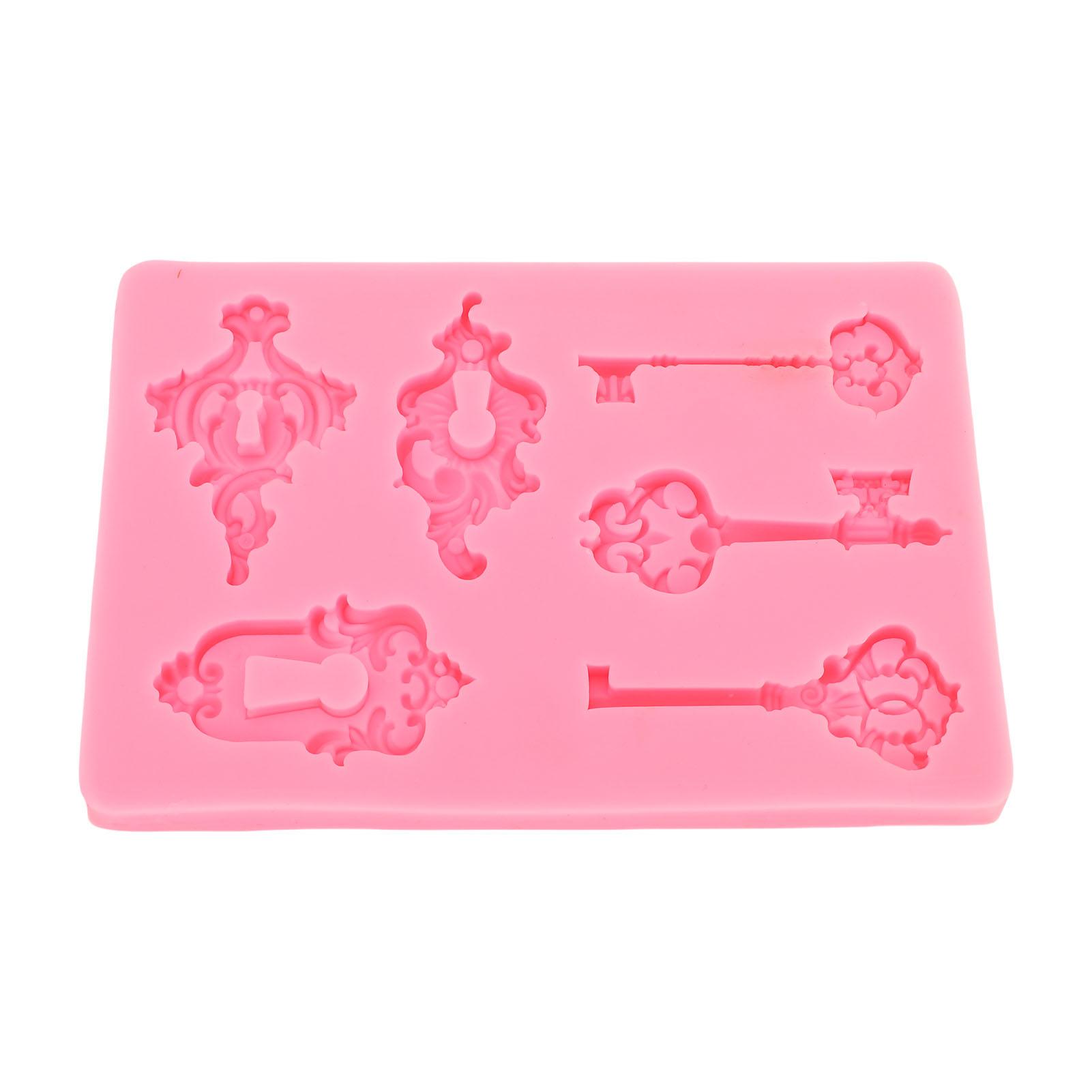 

Vintage Key and Keyhole Mold Food Grade Silicone Soft Cake Decorating Fondant Mold for Chocolates Candies Jellies