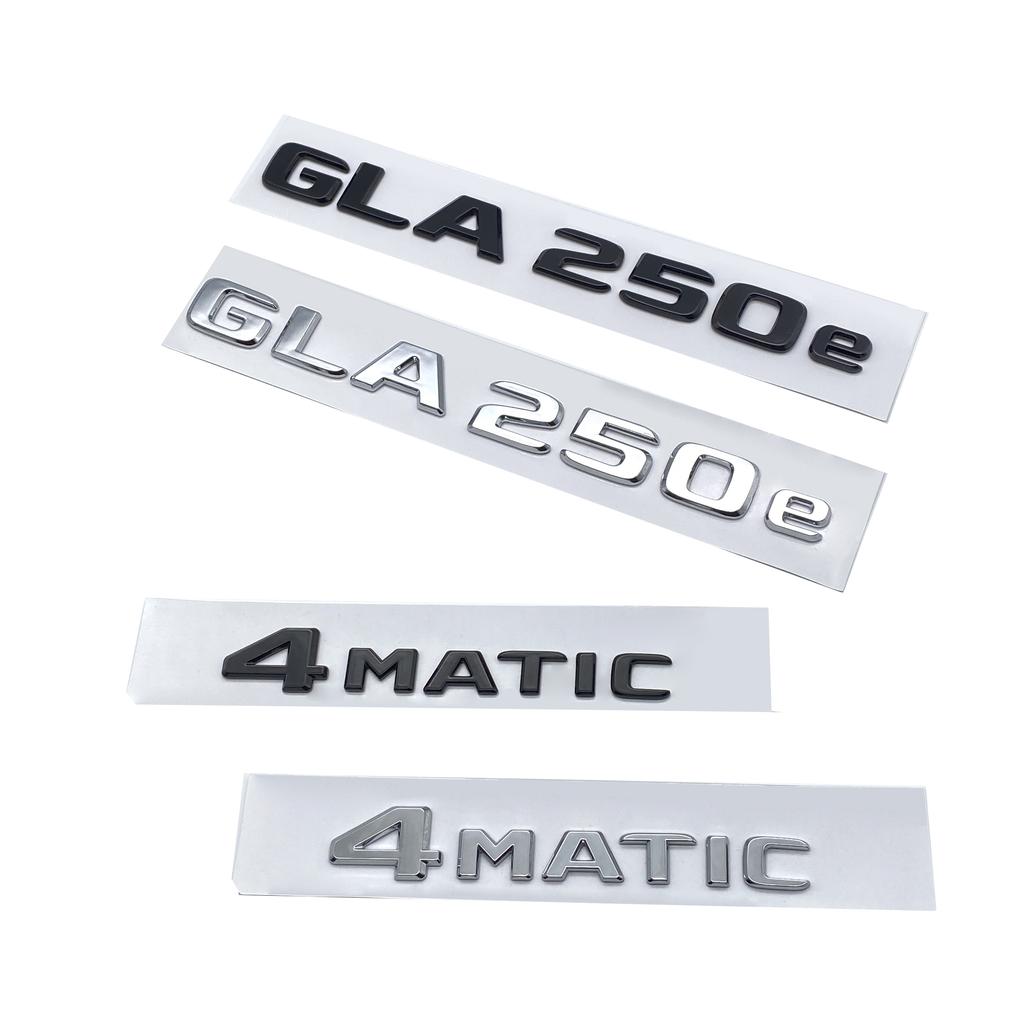 3D Chrome Black GLA250e 4Matic ABS Letters Emblem Car Rear Trunk Logo Sticker for Mercedes Benz X156 X253 AC1