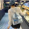 Cute Clear Acrylic Panel Shoulder Bag Large Capacity School Commuter Tote for Women