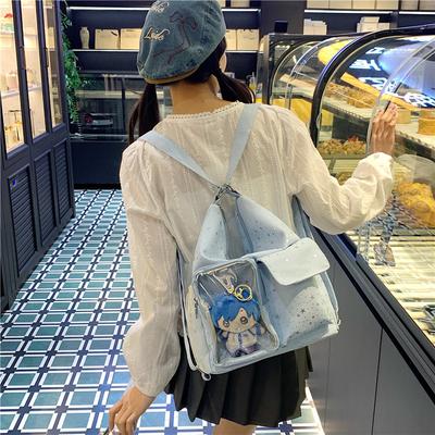 Cute Clear Acrylic Panel Shoulder Bag Large Capacity School Commuter Tote for Women
