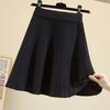 Spódnica skater jednolita kolorystyka wysoki stan damska spódnica A-line duży dół jesień zima spódniczka mini do noszenia na co dzień