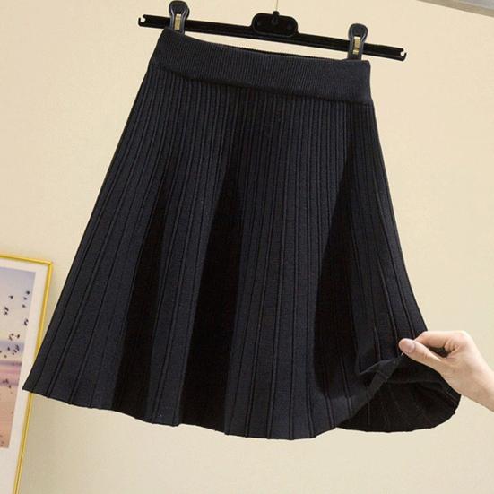 Spódnica skater jednolita kolorystyka wysoki stan damska spódnica A-line duży dół jesień zima spódniczka mini do noszenia na co dzień