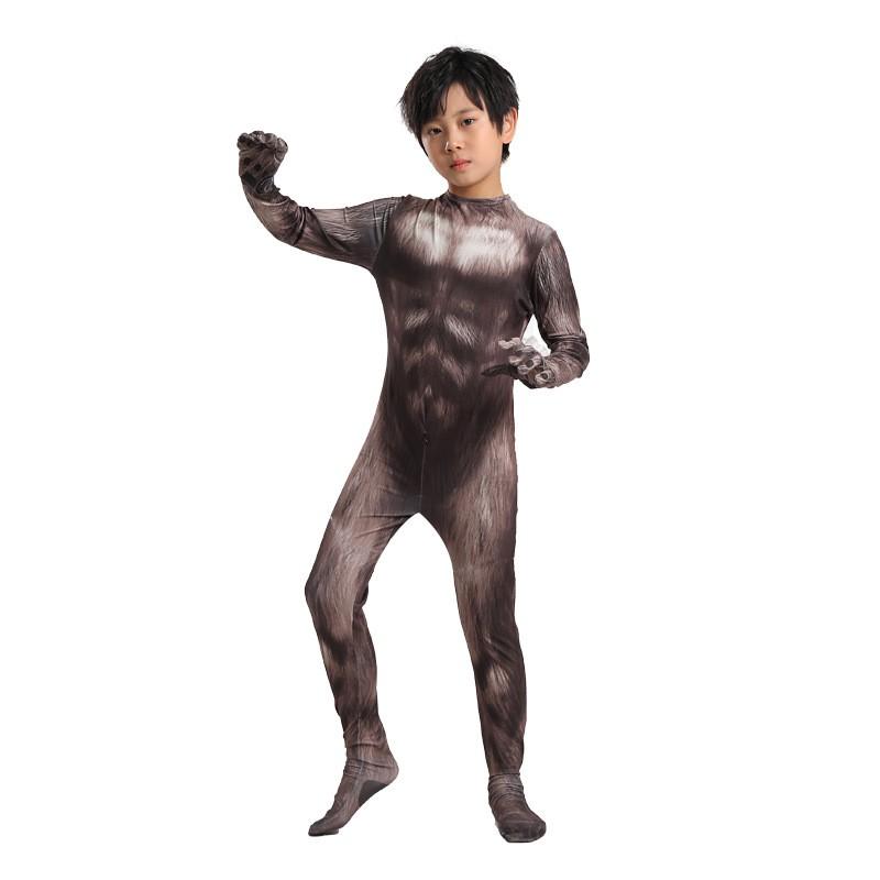 Wolf Costume Bodysuit With 3D Mask Stage Performance Cosplay Halloween Adult Unisex